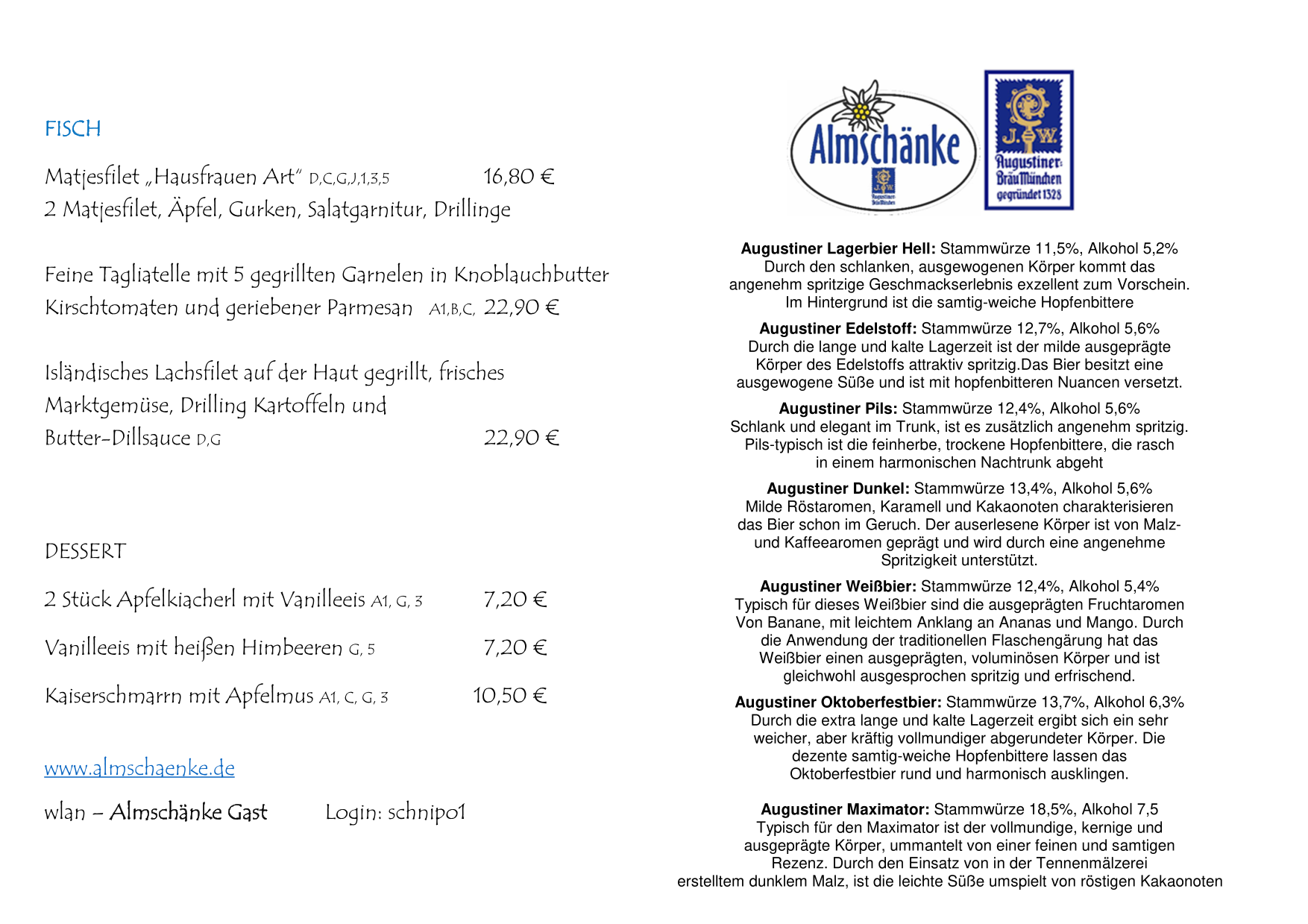 Speisekarte ab Sommer 2025 mit Specials Pfifferlinge Beginn 250713-4