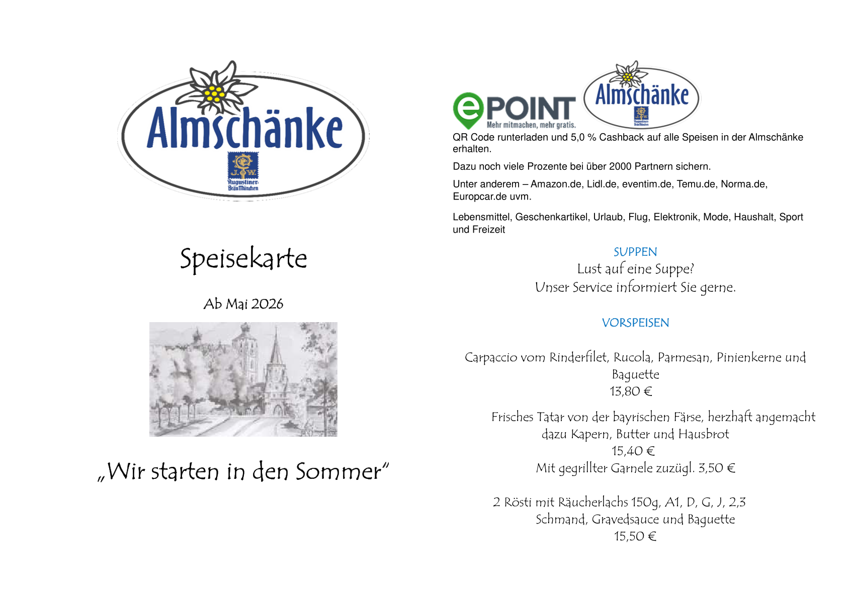 Speisekarte ab Mai mit Epoint 2026 mit Specials Spargel Beginn 260527-1